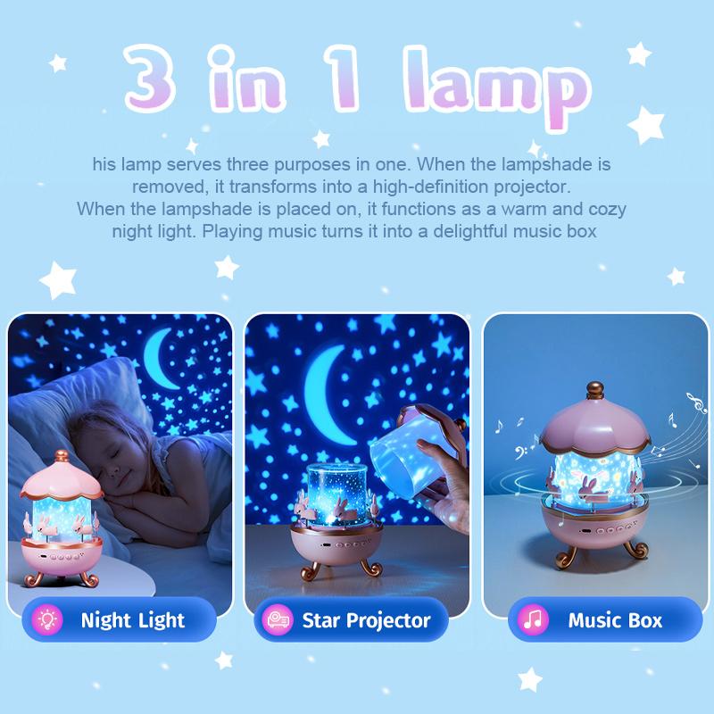Hudební skříňka LED noční světlo Hvězdná obloha Kreativní ambientní projekční lampa Bluetooth Romantická projekce Narozeninový dárek pro děti