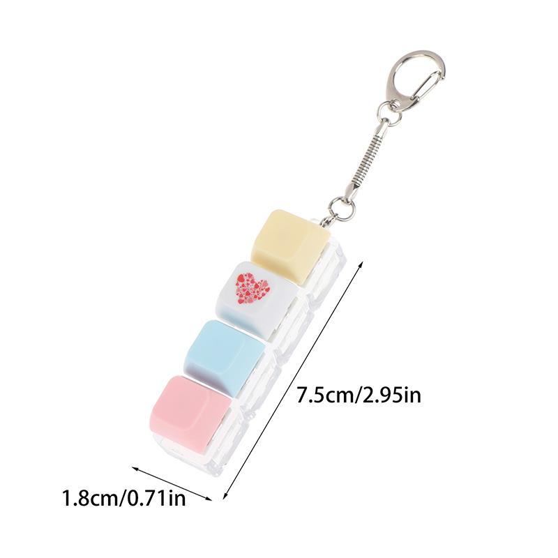 Mechanical Keyboard Switch Keychain Set Stress Relief Toys Diy Pressing Sensory Keyring For Adults