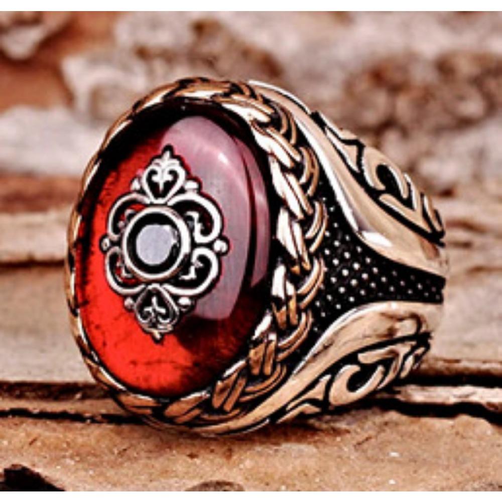 

Винтажное кольцо с черным цирконом, мужское No. 13