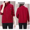 2025 Spring/Autumn Women's Plus Size Corduroy Jacket: Long Sleeve, Loose Fit, Zipper, Solid Color Cardigan