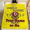 1 Stück Dynamo Dresden Benutzerdefinierter Name Gemustert Flanell Decke Geeignet Für Alle Jahreszeiten Für Heimdekoration Wärme Und Komfort Geschenke Feiertagsgeschenk