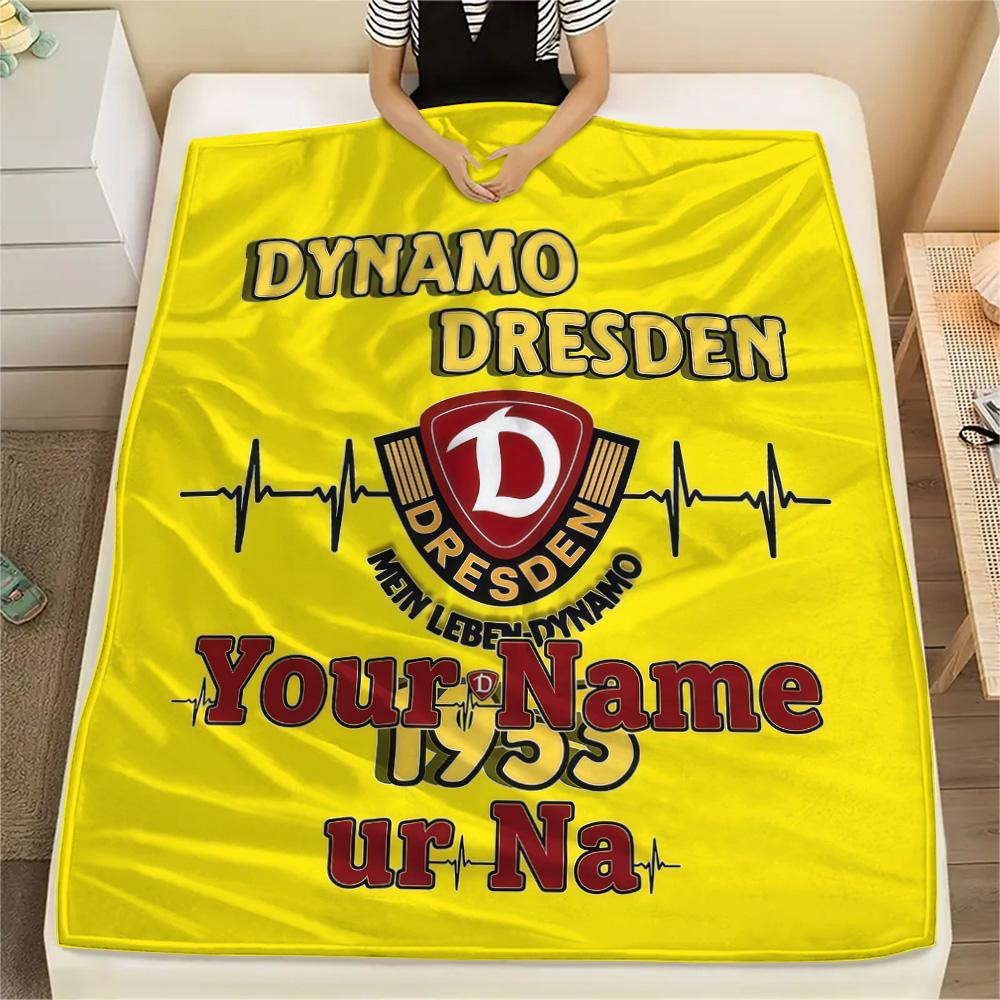 1 Stück Dynamo Dresden Benutzerdefinierter Name Gemustert Flanell Decke Geeignet Für Alle Jahreszeiten Für Heimdekoration Wärme Und Komfort Geschenke Feiertagsgeschenk