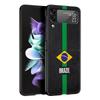 Phone Case for Samsung Galaxy Z Flip 3 4 5 6 7 Folding Black Shell For Samsung Z Flip4 Flip5 PC Hard Cover Large Brazil Flag