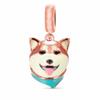 925 Gold Rosegold Rosa Pfotenabdruck Hund Charm Perle Anhänger für Silberarmband Halskette DIY Schmuck Geschenk