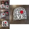 Love Letter Pattern Knitted Hat Cap With No Brim Style For Cold Seasons