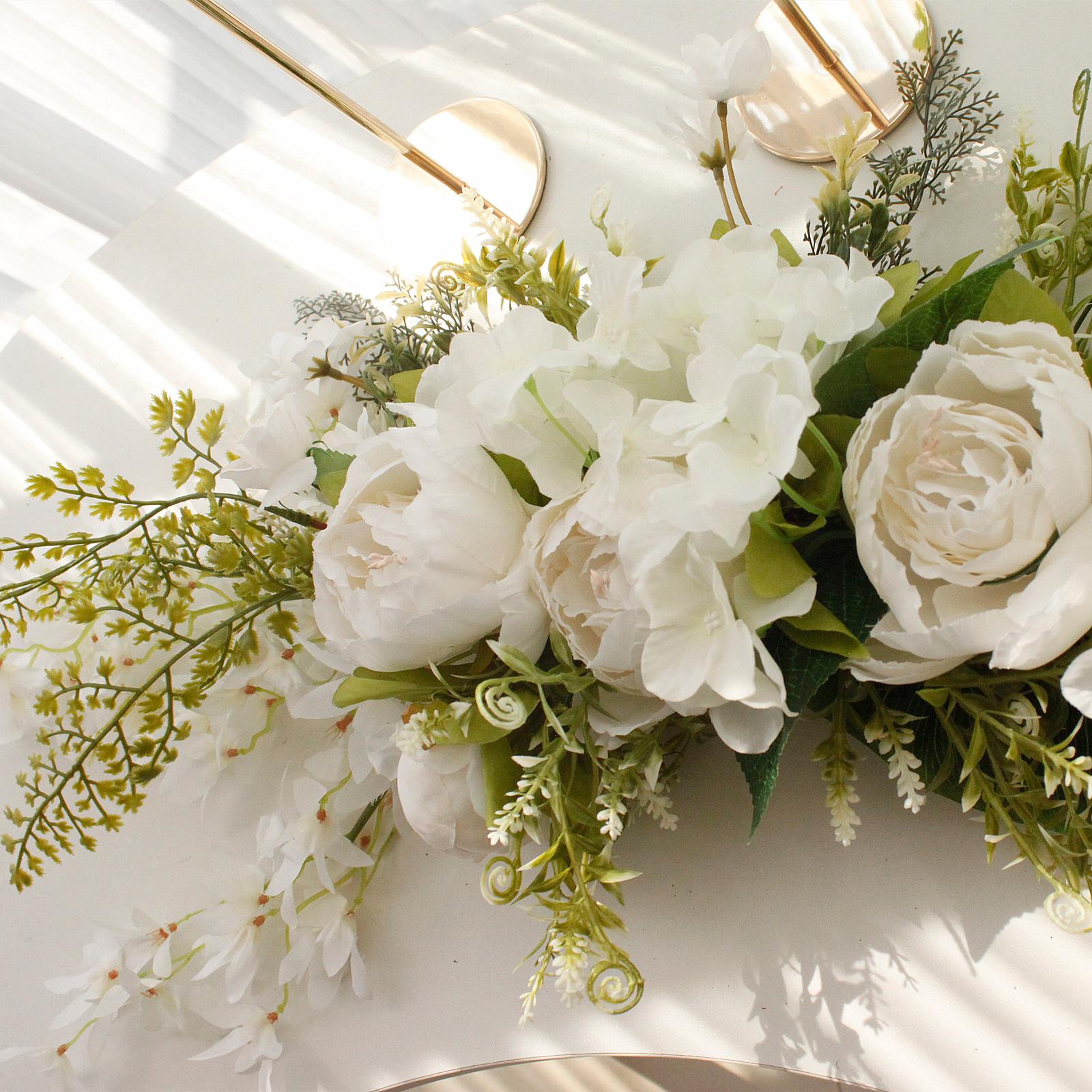 Artificial Floral Swag 29.5 Inch Spring Decorative Wedding Arch Flower for Table Centerpieces Door Lintel Party Pink