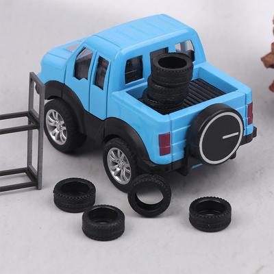 1:64 Scale Tire Rack Display Holder & 7Pcs Tires, Model Car Garage Scene Accessory, Repair Shop Tool Set, Miniature Prop