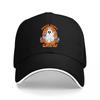 Night Shift Crew Ghost Logo Baseball Cap Black Adjustable Hat with Orange and White Design for Men and Women