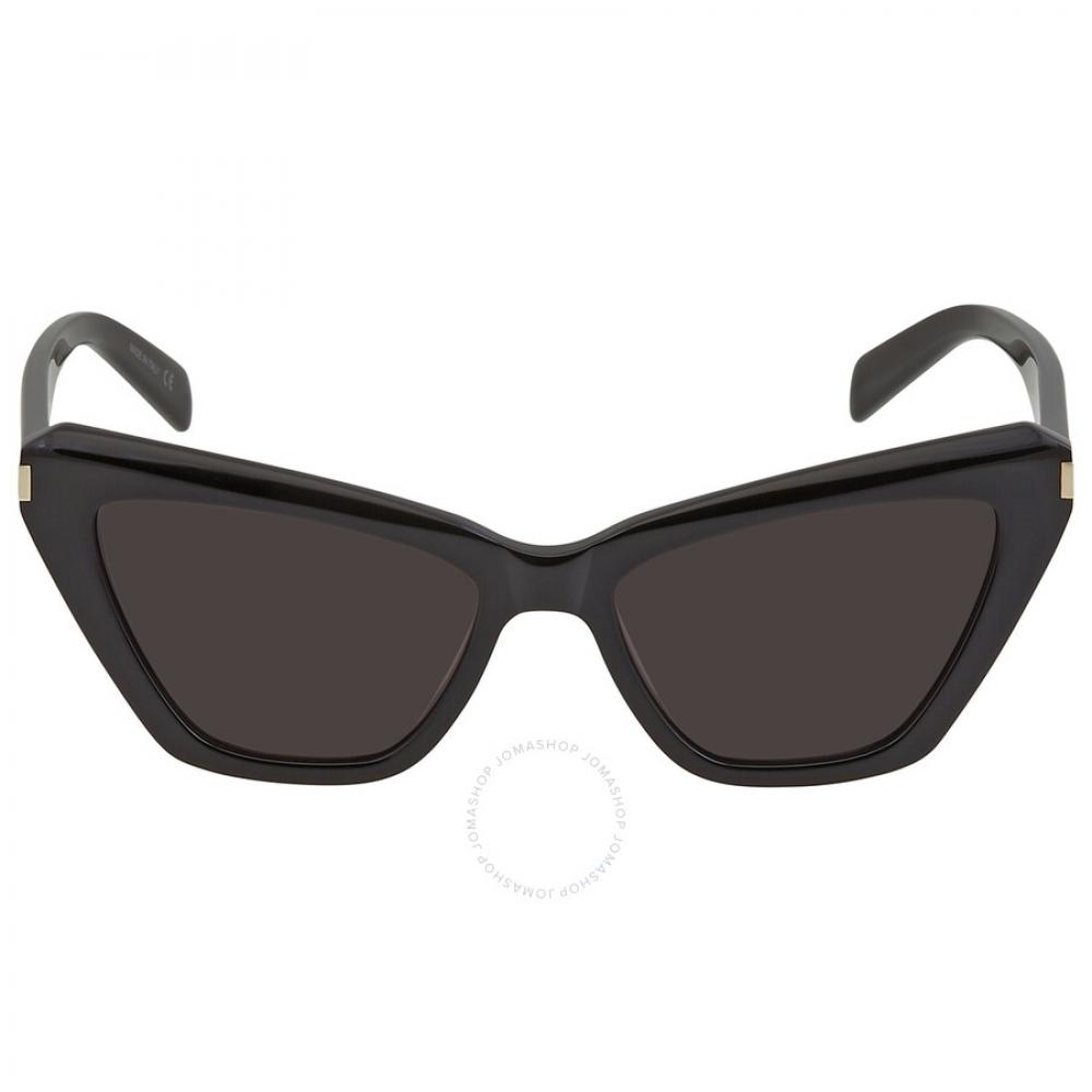 

Черные женские солнцезащитные очки «кошачий глаз» Saint Laurent SL 466 001 54