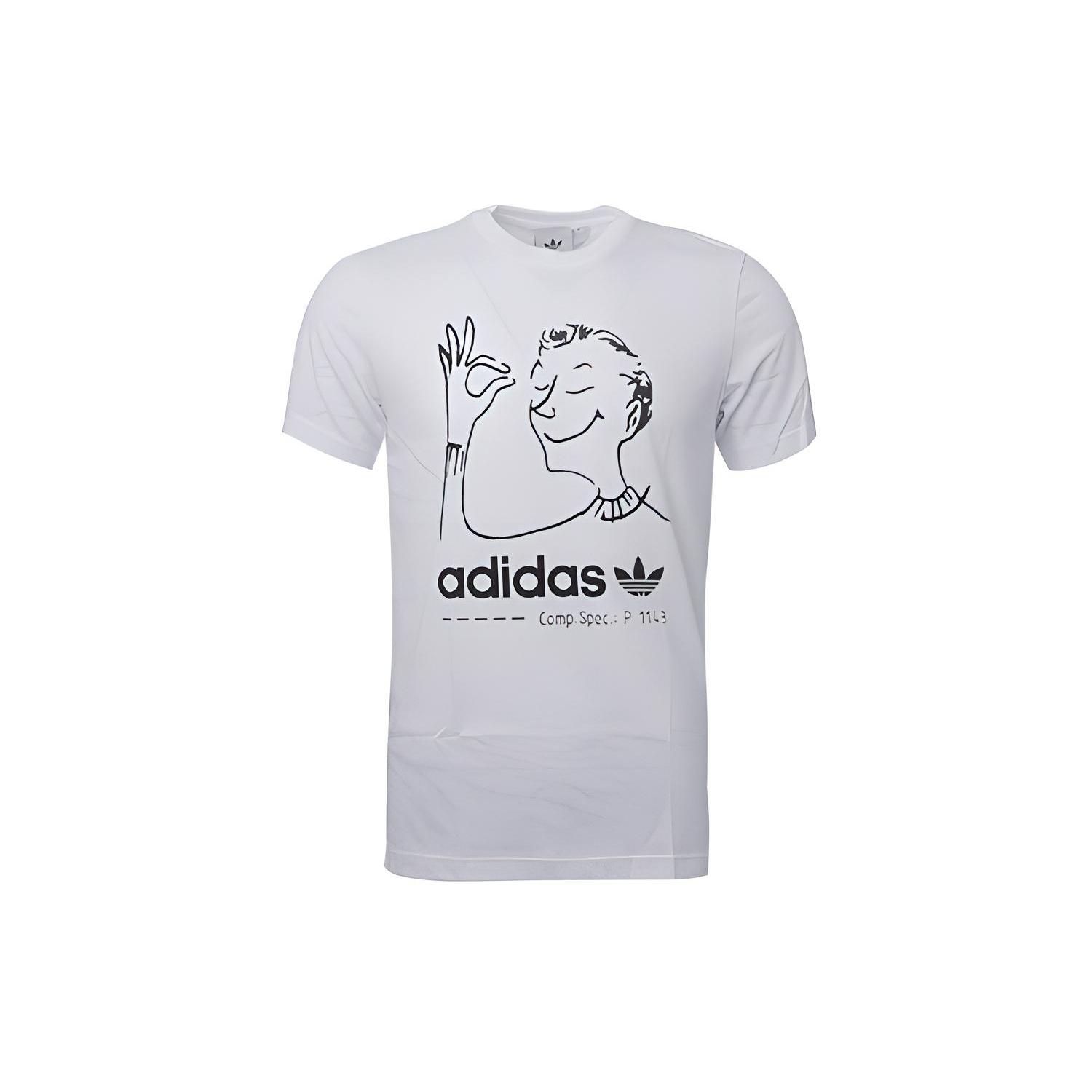 adidas originals Fun Tee Character Round Neck Short Sleeve White Men s CZ1765 XL
