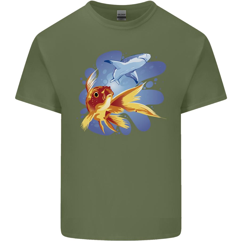 Great White Shark vs Goldfish Unisexs Light Cotton TShirt