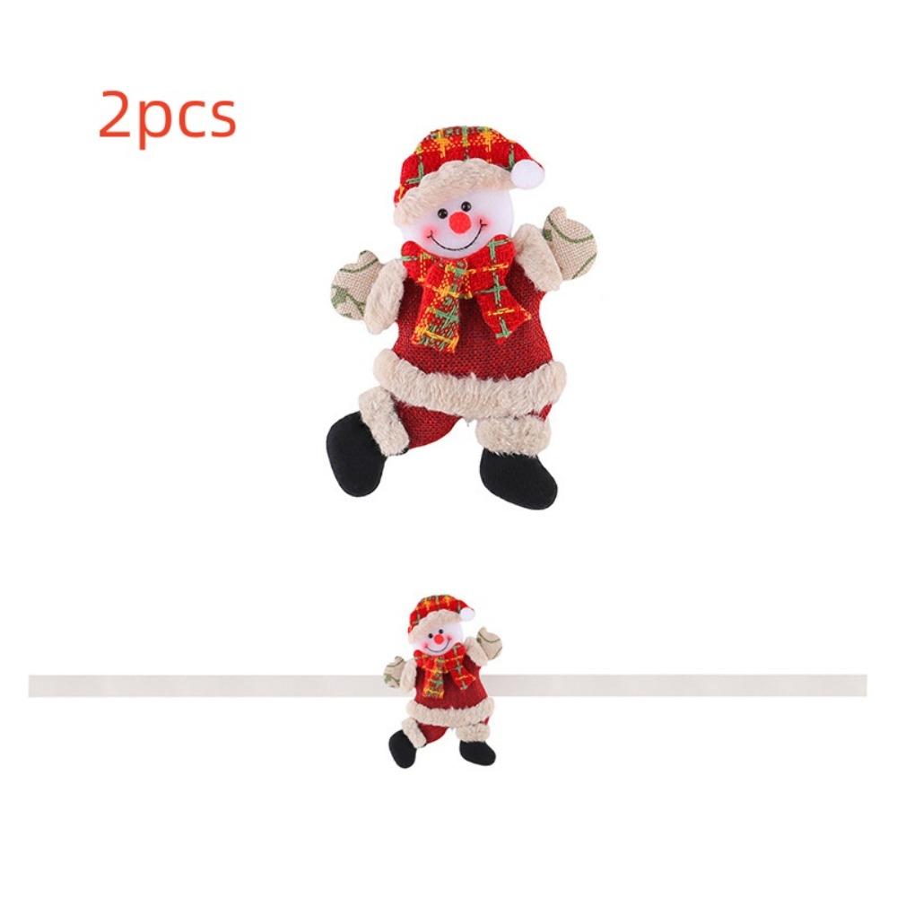 2pcs Cute Christmas Doll Curtain Tiebacks Creative Curtain Fixer Snowman Curtain Strap New Year