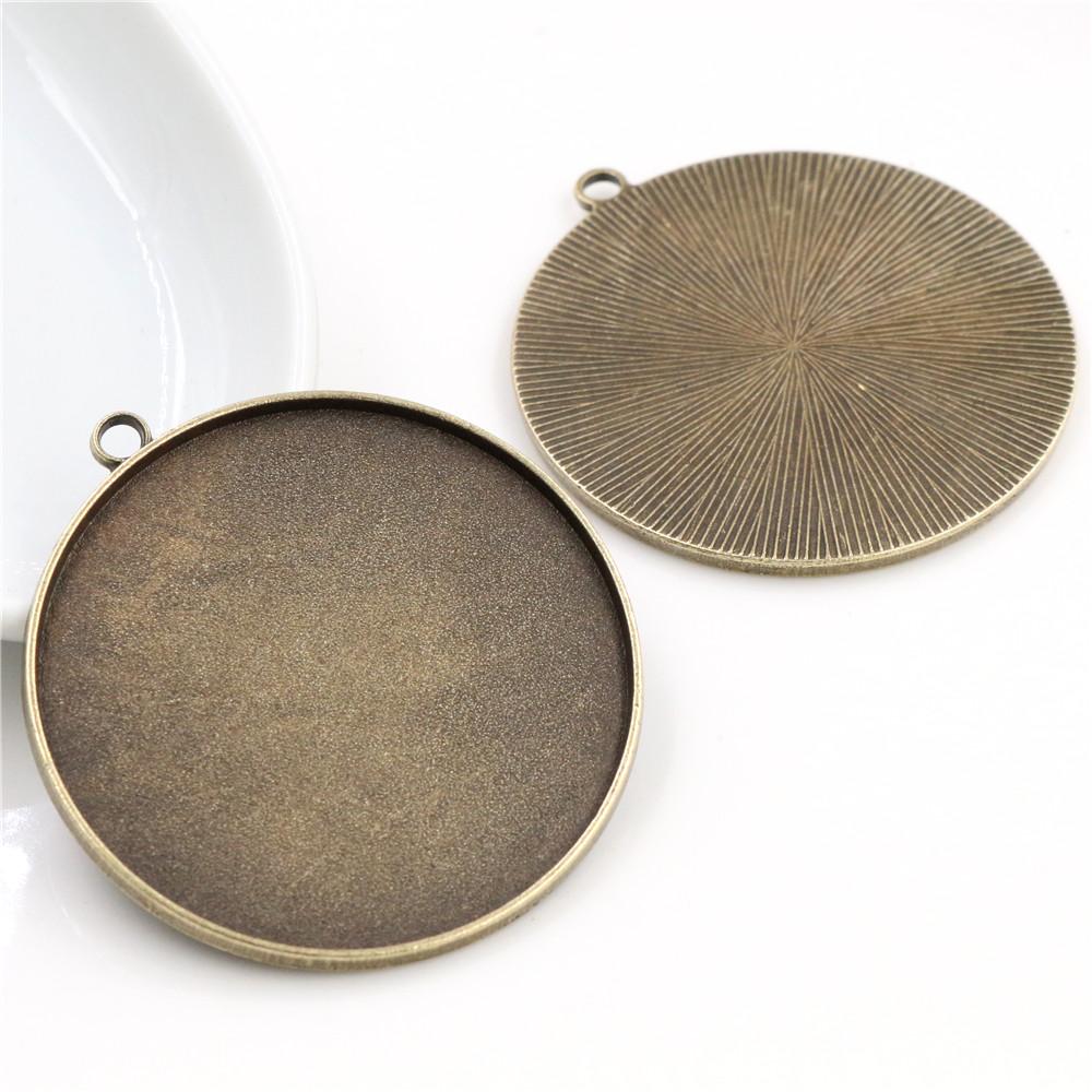 

5pcs/lot 40mm Inner Size Antique Bronze and Silver Plated New Fashion Style Cabochon Base Setting Charms Pendant