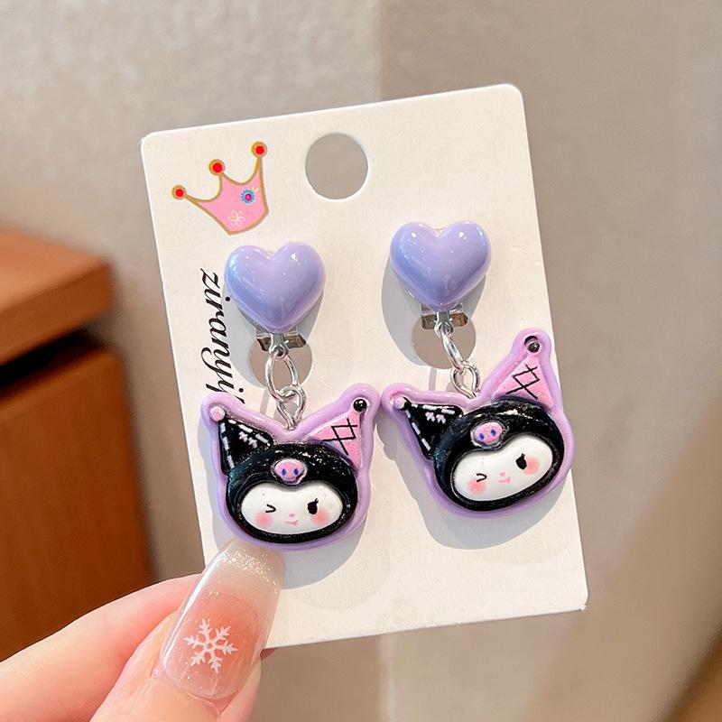 Children'S Ear-Free Ear Clips, Cute Girls' Pain-Free Earrings, Earrings, Cartoon Cartoon Girl Earrings, Jewelry.