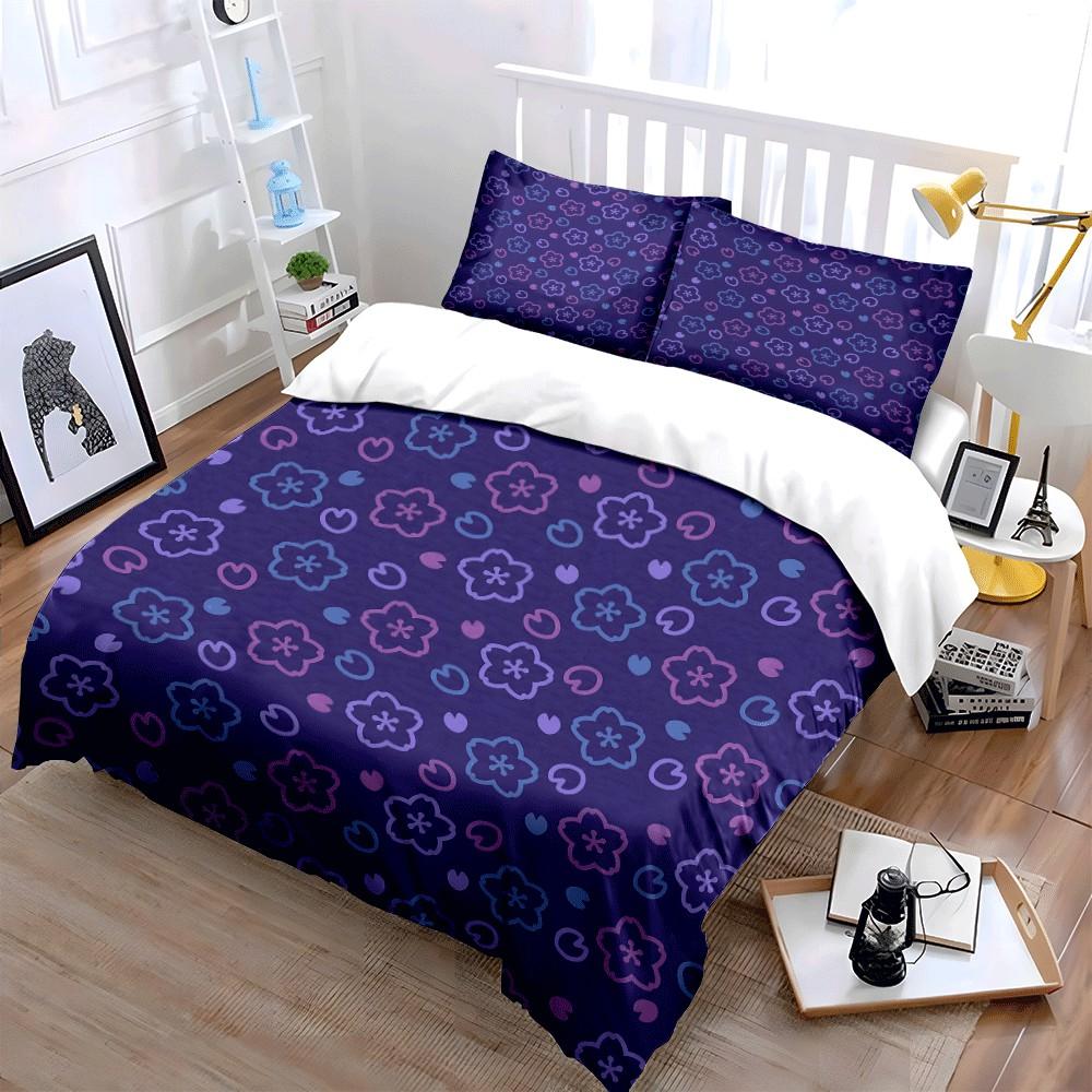 Floral Pattern Three-Piece Set Design Exquisite three-piece bedding set gift for kids and adults