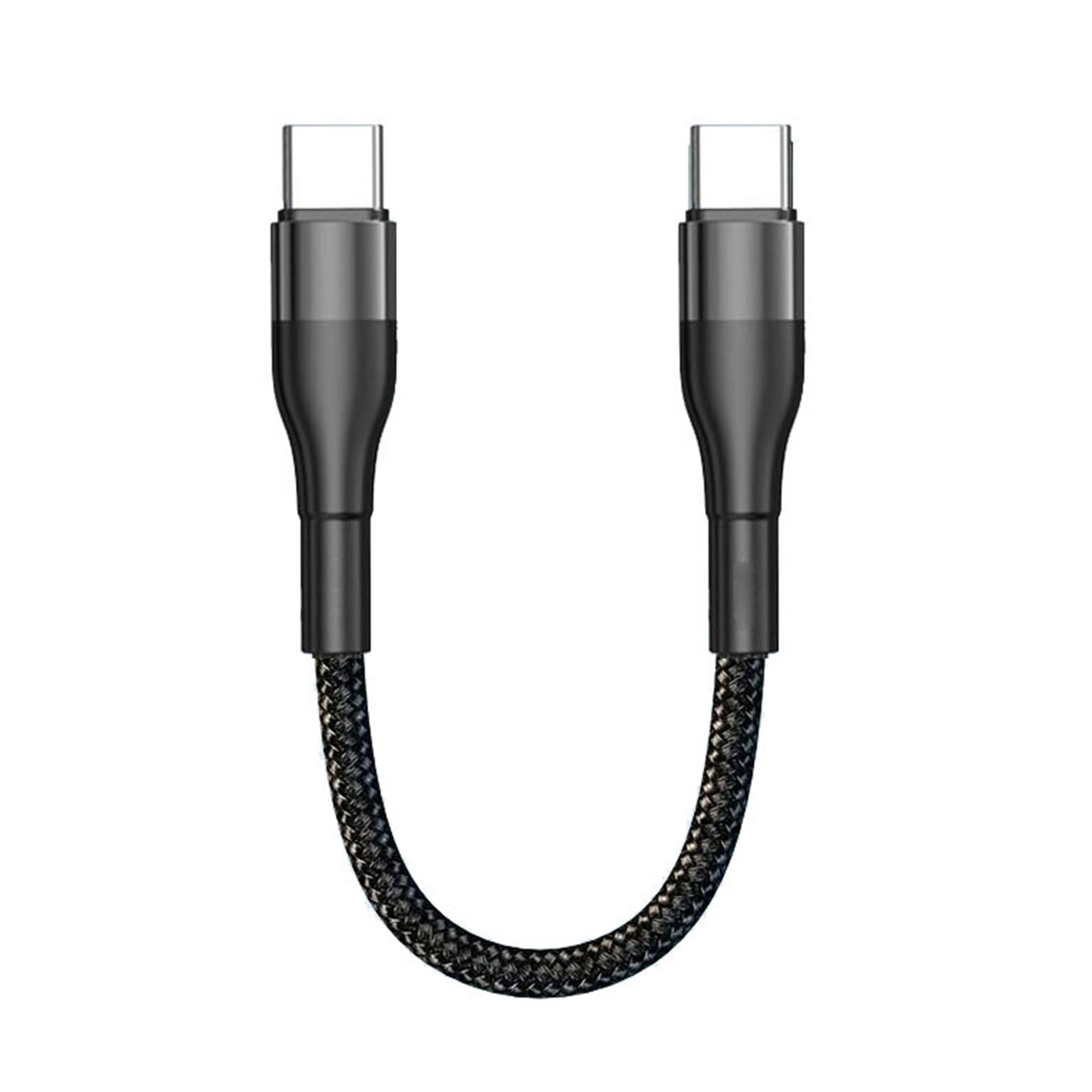 

Кабель USB C - USB C Кабель для быстрой зарядки PD 66 Вт Кабель для зарядки USB C Кабель USB Type C Нейлоновый оплетенный кабель для зарядки 25 чёрный