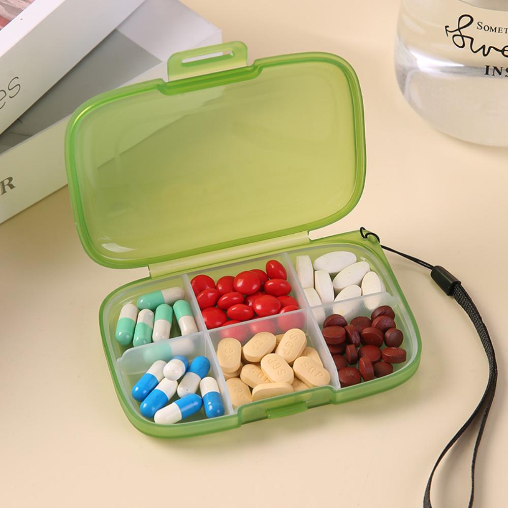 New Small Portable Travel Daily 6 Grids Pill Case Box Organizer Tablet Pills Storage Container for Medicine Vitamin Fish Oils