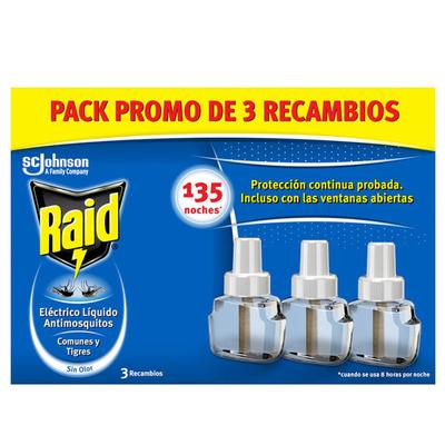 Raid Insecticide Cartridges for Electric Fumigator X3 Pcs