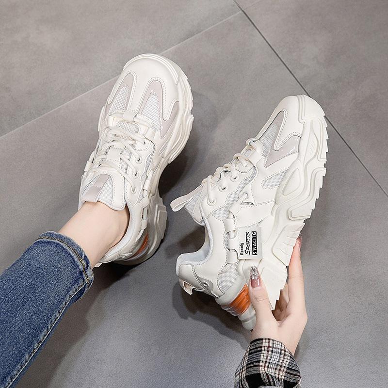 

Обувь для папы, женская, весна-осень 2025 года, новая универсальная обувь на платформе, детская, повседневная, маленькая, белая, спортивная обувь 35