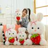 Cute Strawberry Rabbit Doll Girl Heart Little White Rabbit Ragdoll Girl Birthday Gift Soothing Sleeping Muppet