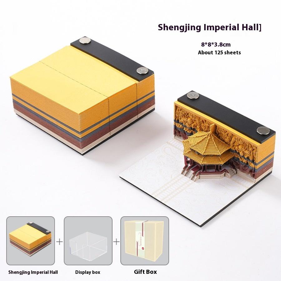 

3D Dragon Palace Paper Carving 2026 Desktop Calendar DIY Craft 3D Pop Up Notes Zippered Gifts School Home Office Stationery