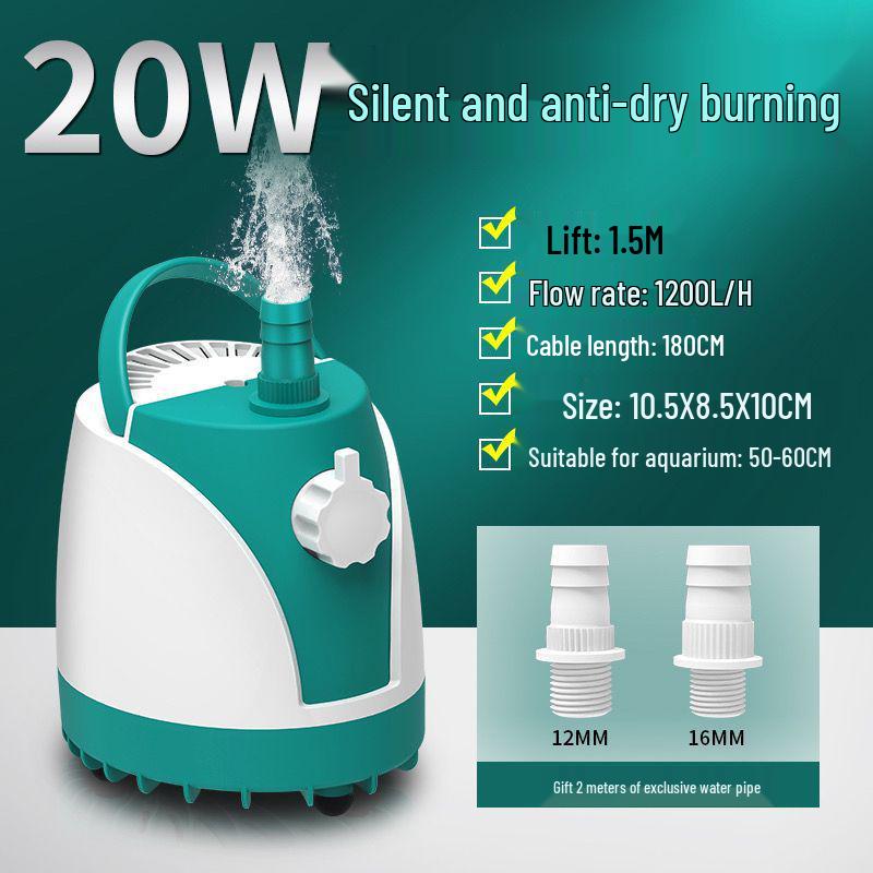SQG Leise Aquarium Tauchpumpe - Kompakter Bodenansaug-Wasserzirkulationsfilter