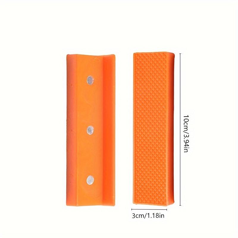 [Magnetic Protector Pads for Vise] Orange Magnetic Clamp Grips Protector Pads - Anti-Slip Clamp Protector for Vise, Metalworking, Woodworking