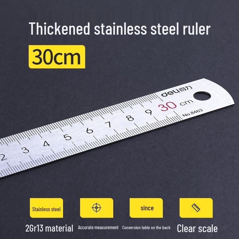 Edelstahl-Lineal, 15/20/30/50cm - Präzisions-Bürowerkzeug