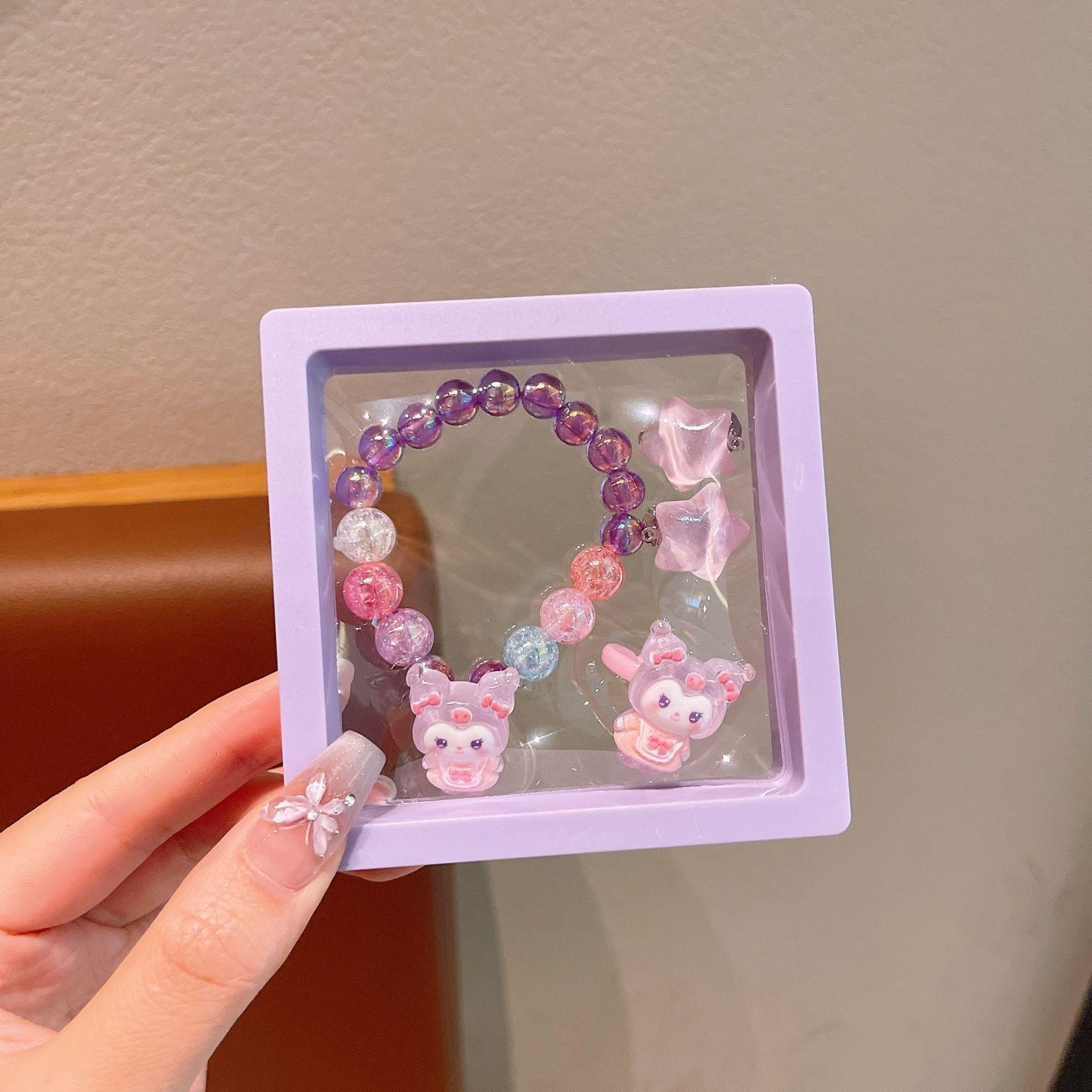 Children S Cartoon Exquisite Bracelet, Little Girl Crystal Beaded Bracelet, Baby Kulomie Women S Bracelet Jewelry Set.