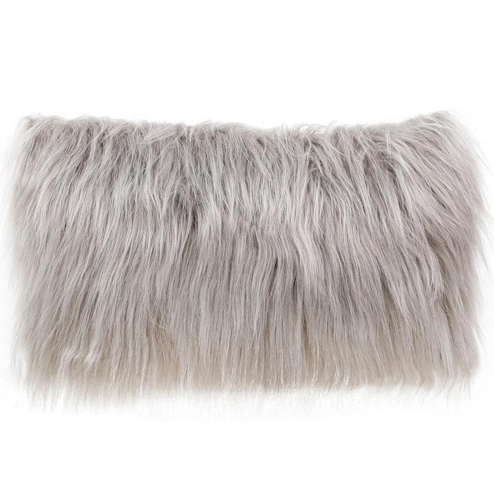 

Luxury Super Soft Faux Fur Plush Winter Warm Mongolian Throw Cushion Pillow Cover for Bedroom Home Decor