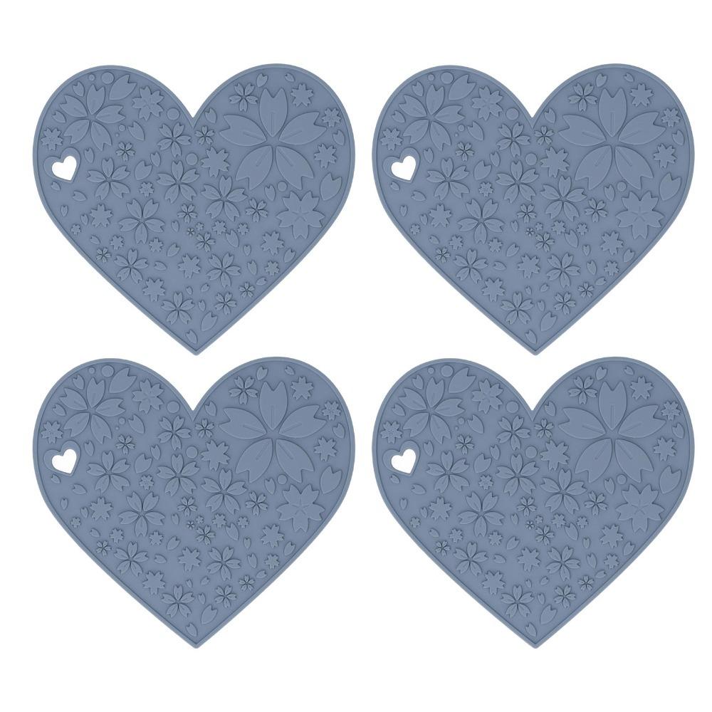 4Pcs Thickened Anti-scald Trivet Heart Outline Anti-scald Mat Countertop Protection