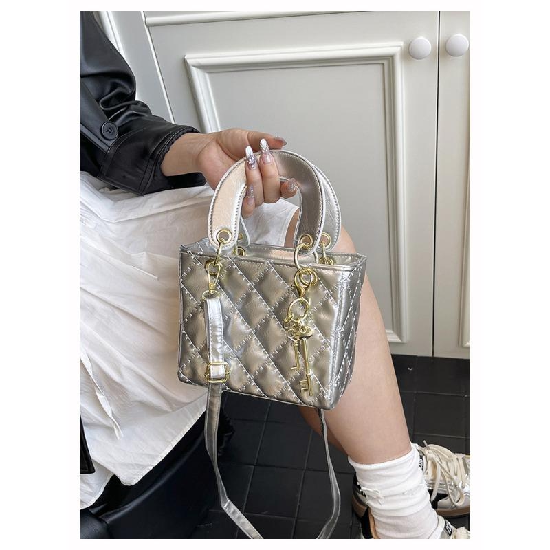 Chic Diamond Quilted Faux Leather Shoulder Bag for Women, Vintage Style Crossbody Hobo Purse, Soft Texture Handbag