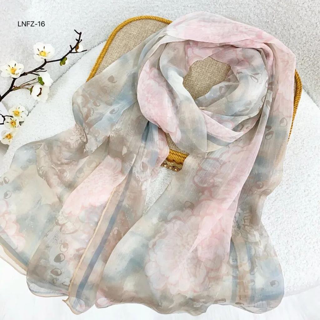 New Spring hot-selling floral printing milk crepe towel women's versatile fashion milk crepe sunscreen dance silk scarf beach towel