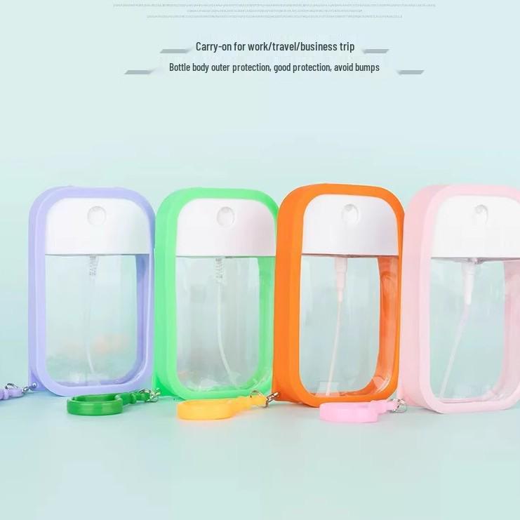 Силиконовый Чехол Крючок Яблочный Аромат Спиртовой Дезинфектор Мыло для Рук Аромат Дорожный Распылитель 50ml Mixed Color PETG