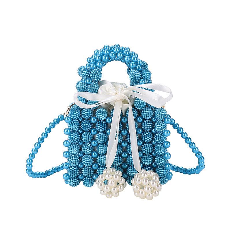 Acrylic Butterfly Knot Tote Bag With Pearl Weaving For Casual Daily Use
