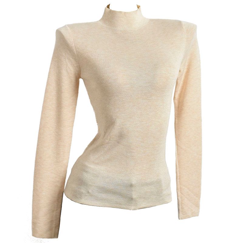 Soft and Delicate ~ Mercerized Wool Knitwear Basic All-Matching Half Turtleneck Women's Autumn and Winter Silm Bottoming Shirt Tops
