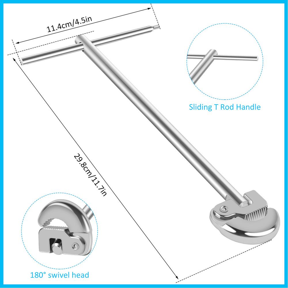 Basin Wrench Under Sink Spanner Multifunctional Wrench Disassembly Tool For Kitchen Sewer Bathroom Bathtub Garden