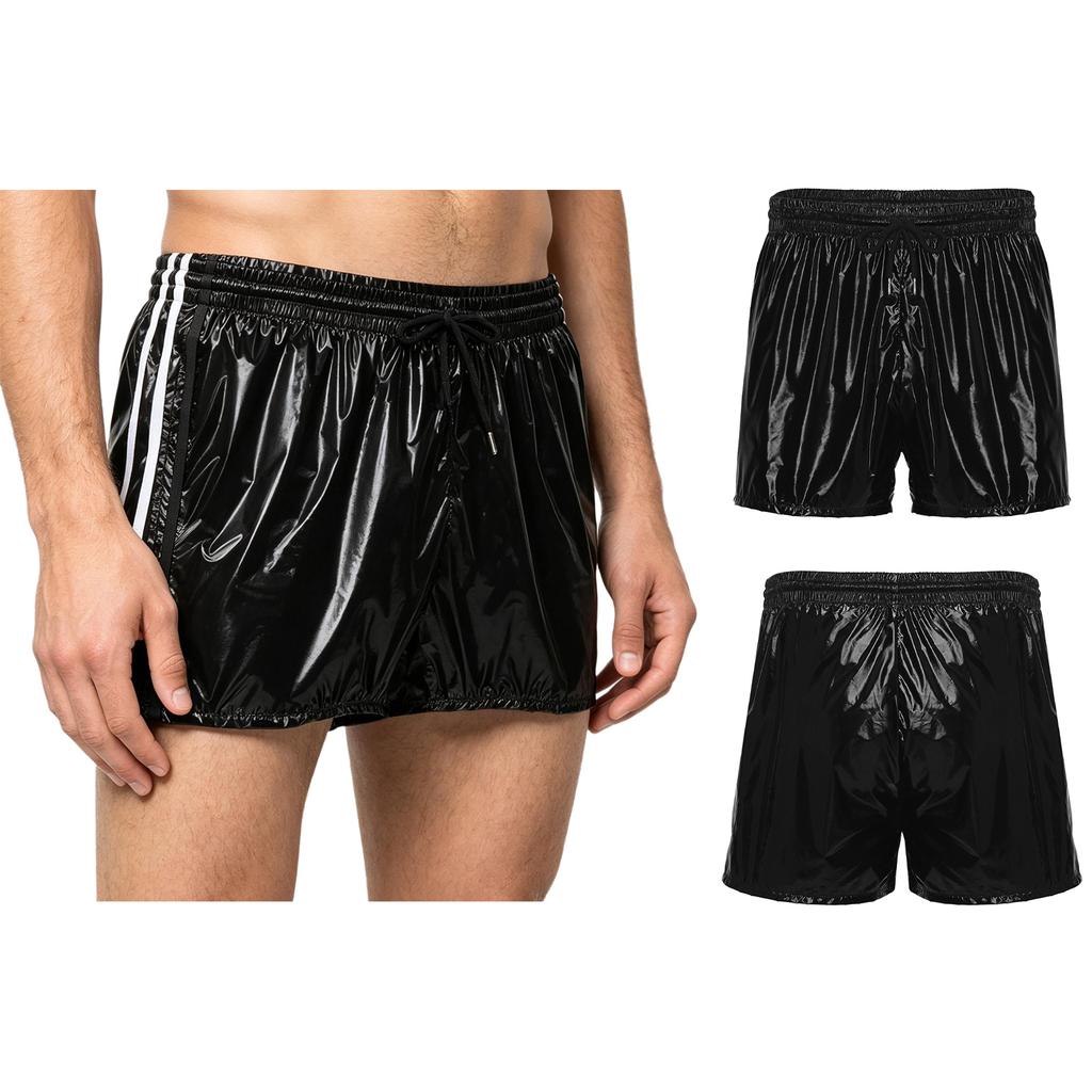 S-3XL Mens Sports Swimming Shorts Waterproof Fabric Elastic Drawstring Waistband Integrated Briefs for Workout Wrestling