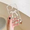 Applicable To iPhone14promax Mobile Phone Case Apple 15ins Wind Pearl Bow 16 Protective Case 13/17 Women