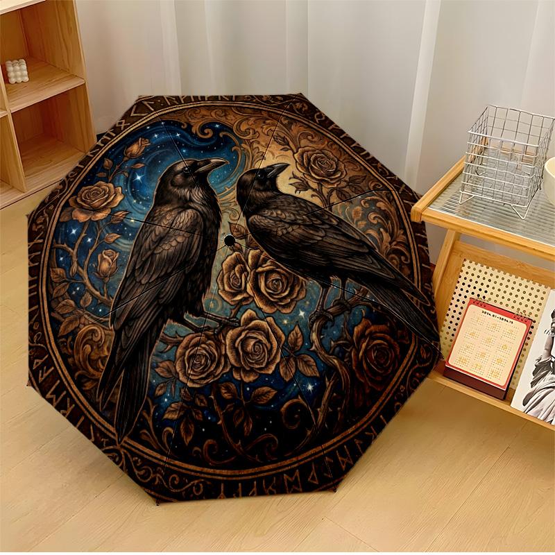 

Cosmic Meditation Mandala Theme Automatic Umbrella Compact 8-Rib Design Sturdy Construction Durable Everyday Carry Umbrella Stylish Accessory