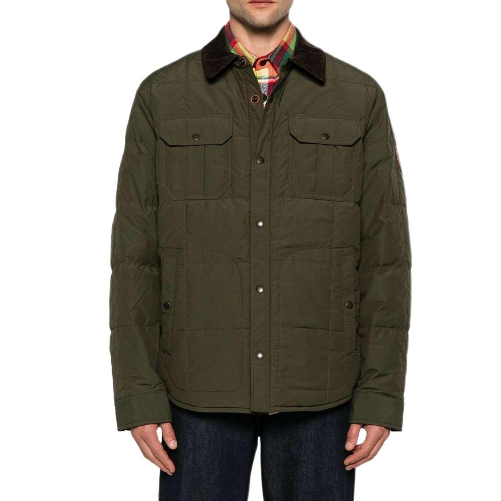 Polo Ralph Lauren Solid Color Single-Breasted Waterproof Long Sleeve Down Jacket Men outerwear Dark-Green 710939330-001