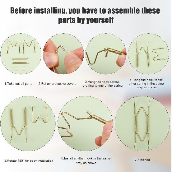 4Pcs Plate Hangers for Walls, 6/8/10/12 Inch Stainless Steel W-Shaped Gold Plate Hooks Vertical Dish Holder Display Wall Mount for Antique Arts