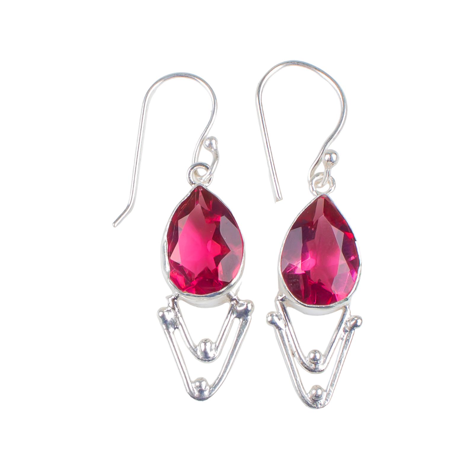 

Pink Tourmaline Gemstone 925 Solid Silver Jewelry Earrings 1.90 Gift For Women EE-39-18