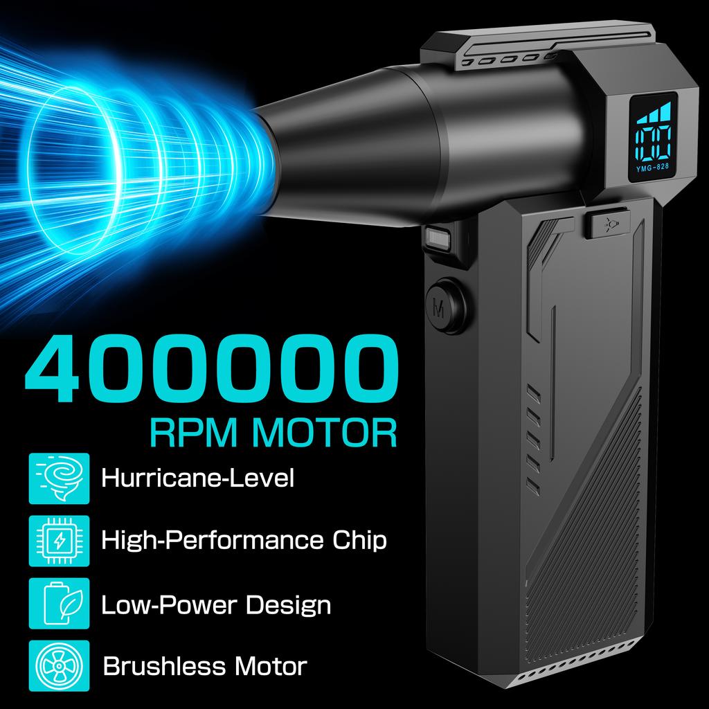 Handheld Turbo Jet Fan High Speed Violent Fan Type-C Charging 130000RPM 2025 With Brush Cleaning Blower Tool Powerful Air Blower Portable