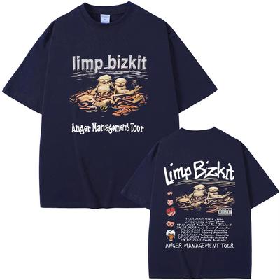 90s Rock Band Limp Bizkit Anger Management Tour T Shirts Summer Men's Women Casual Cotton Streetwear T-shirt