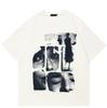 Dunkles Streetwear Eye Collage T-Shirt Vintage Schwarz Weiß Fotografischer Print Tee