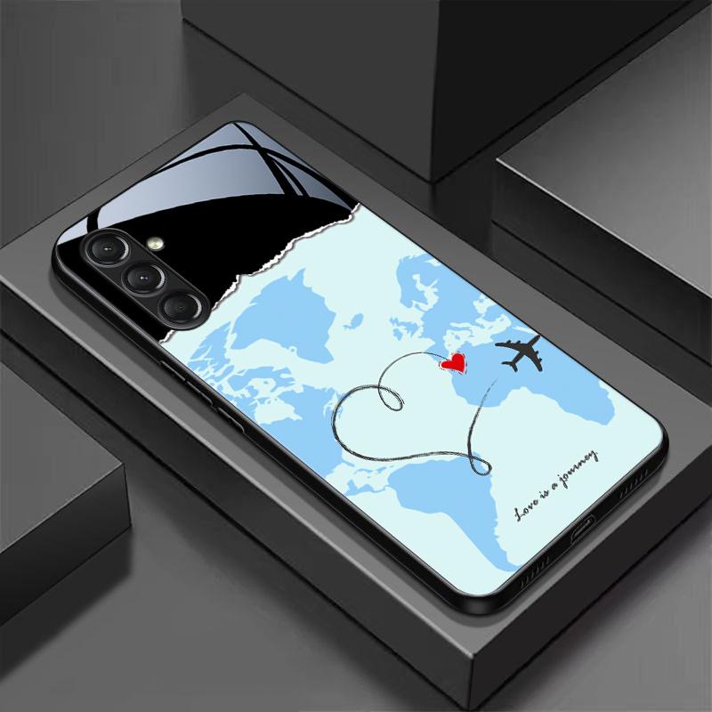 Phone Case  Glass TPU PhoneCase for Samsung Galaxy S26 S25 S24 S23 S22 S21 FE,Ultra,Plus Dropresistant Colorful Flight