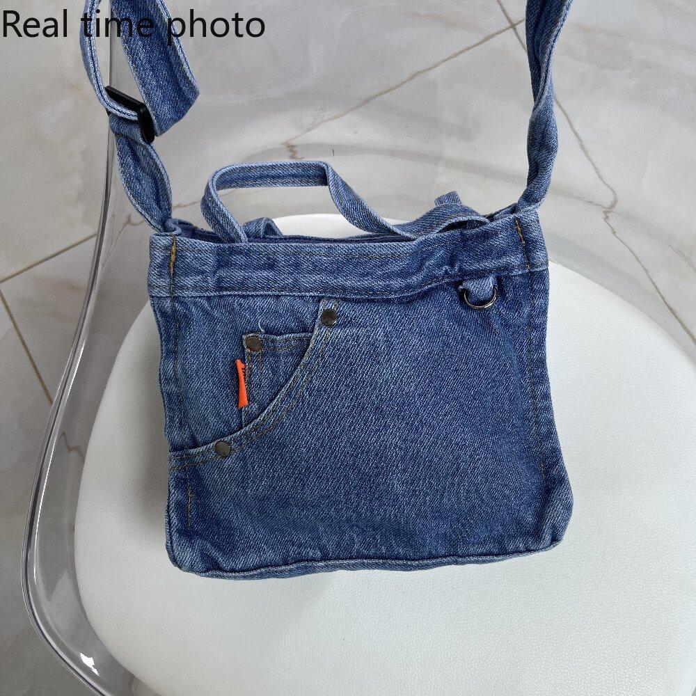 Umhängetasche für Damen, Japan und Südkorea, exquisite Tasche aus gewaschenem Denim, Ins, künstlerischer Stil, Persönlichkeit, Kreativität, tragbare Tasche, Umhängetasche