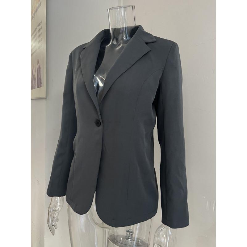 Women S Solid Color Casual Long Sleeve Blazer Coat