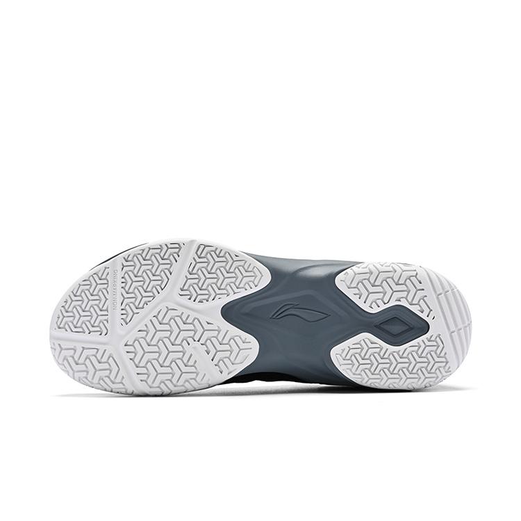 Li Ning Textile, Synthetic Leather Cushioning Abrasion Resistant Breathable Low top Badminton Shoes Unisex Storm Gray AYTV015-2